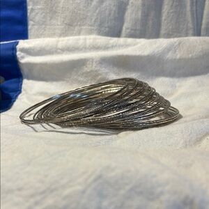 Sleek Silver Bangle Set